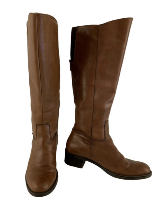 Franco Sarto Shoes - Franco Sarto Women's Christina Boots Chestnut Brown Leather Size 8